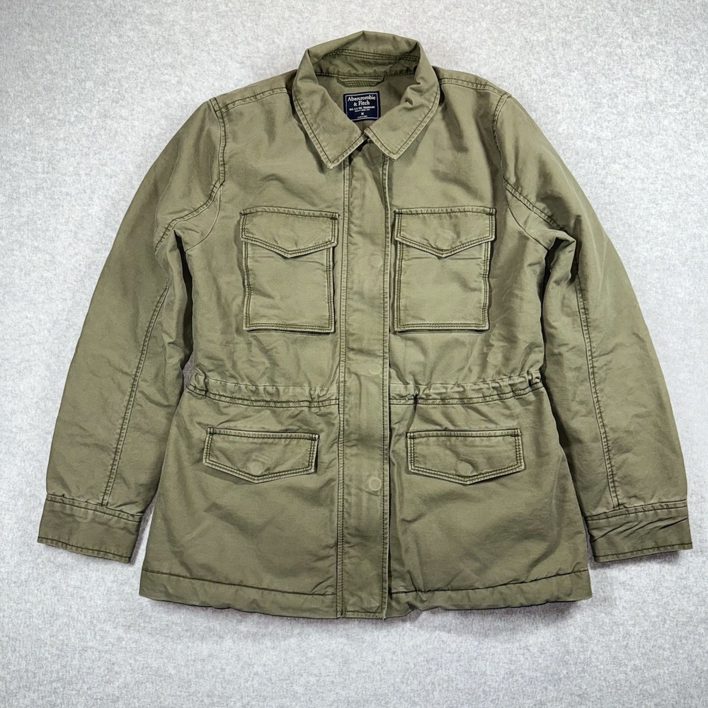 Abercrombie Fitch Field Chore‎ Jacket Womens M Green Sherpa Lined Full Zip NWT